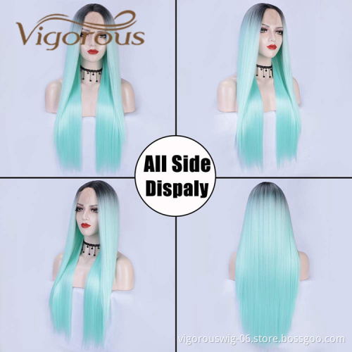 Glueless Cosplay Daily Non Lace Real Ombre Wholesale Price Halloween Cut For Girl Woman 28 Inch Synthetic Hair Extension Wigs